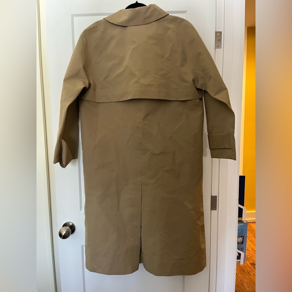 NWT Zara Collection Straight Water Resistant Minimalist Beige Trench Coat L - Picture 9 of 13
